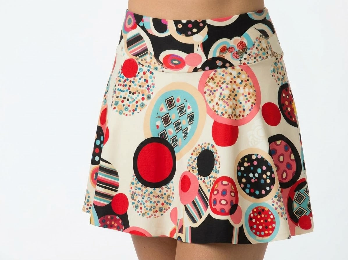Retro Circles Festival Skirt