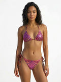Pink Red  Reversible String Bikini