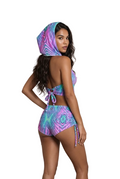 Geometric neon outfit