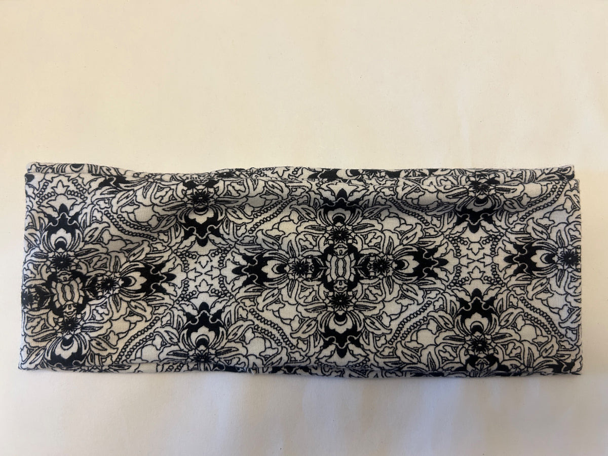 Black White Mandala headband
