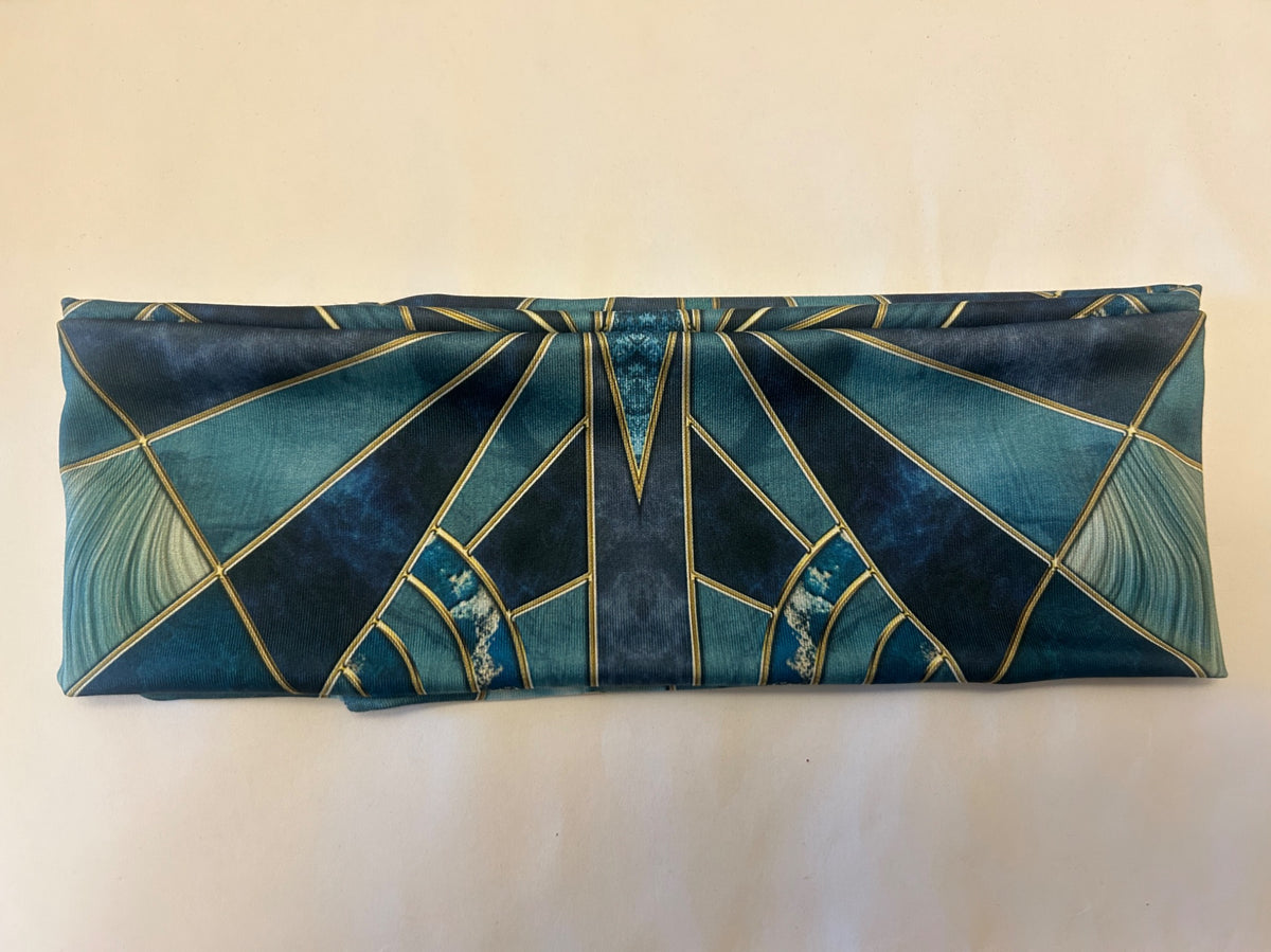 Teal Gold Geometric headband