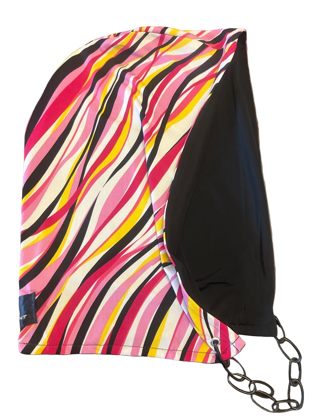 Pink Swirl reversible festival hood