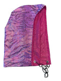 Purple & Pink Sparkle reversible festival hood