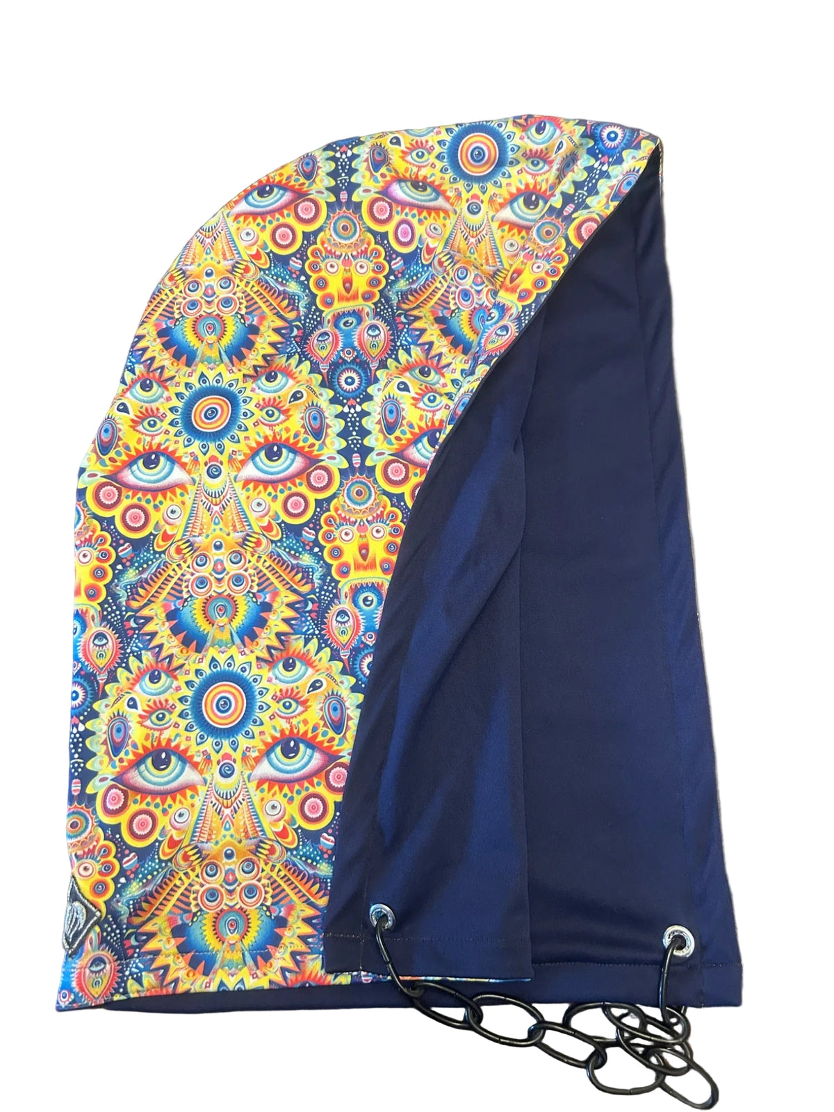 Psychedelic Eyes reversible festival hood