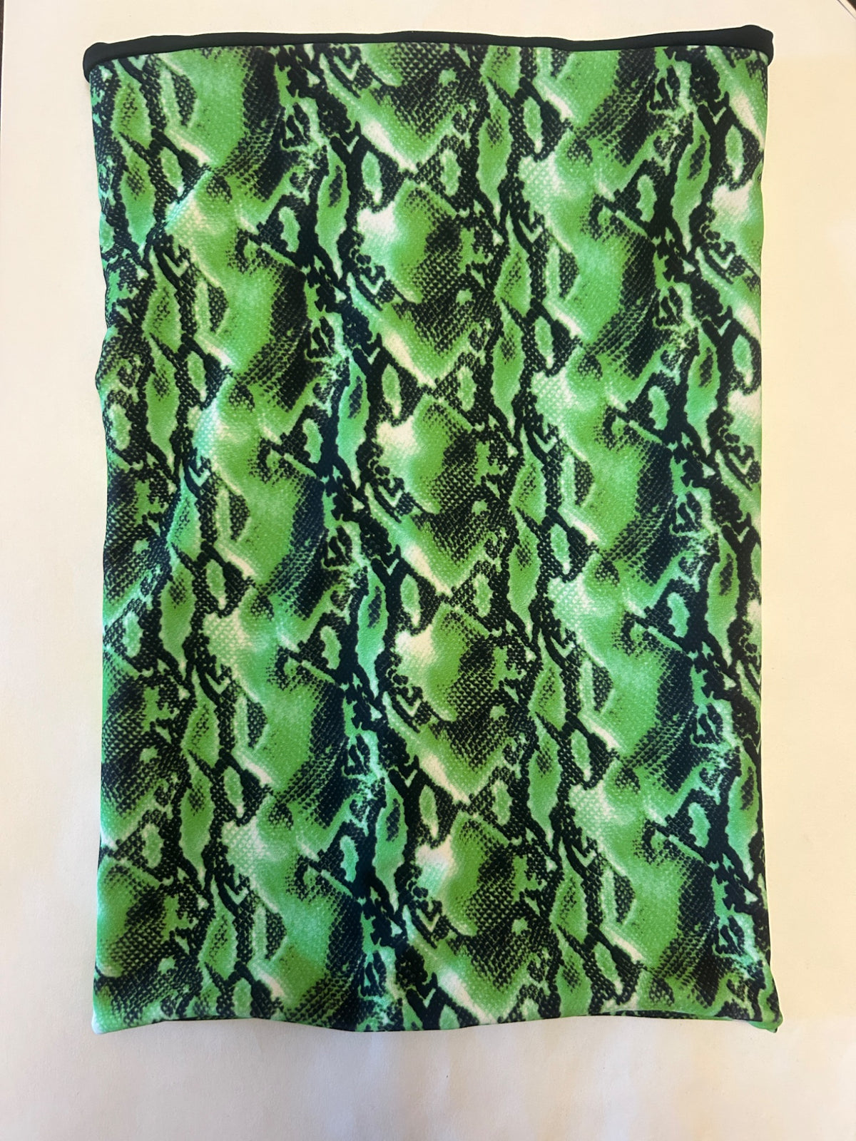 Green Snakeskin festival face mask