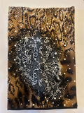 Brown Snakeskin Sparkle festival face mask