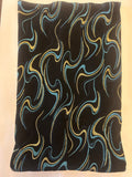 Teal Gold Waves festival face mask