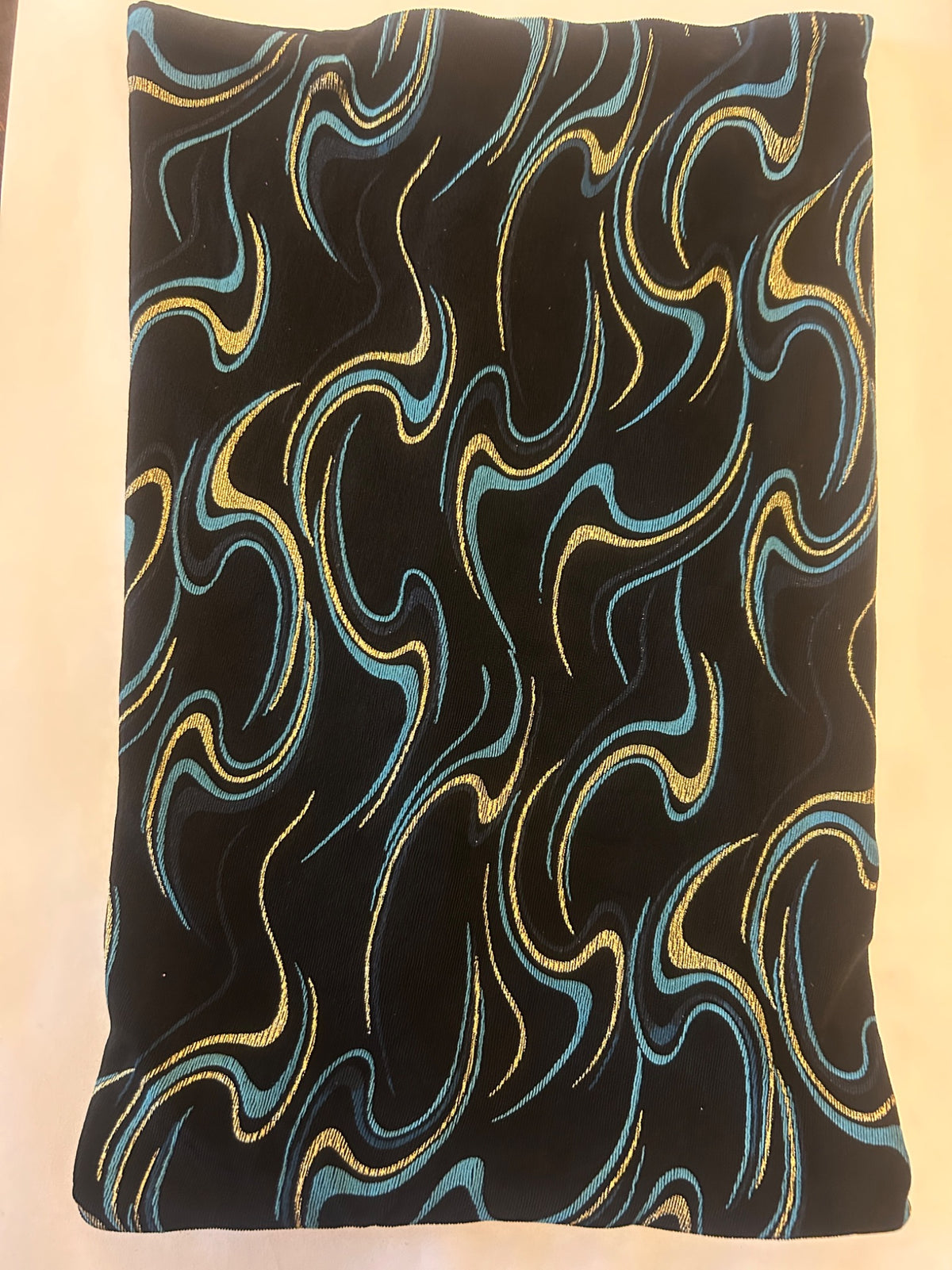 Teal Gold Waves festival face mask