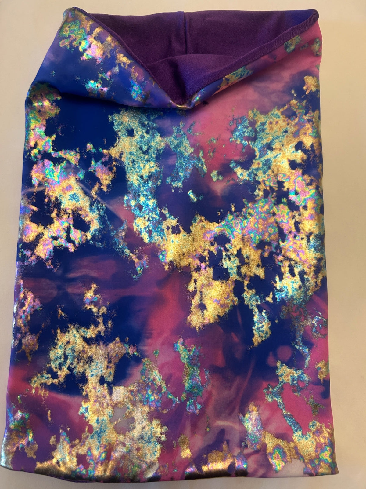 Iridescent Purple Gold festival face mask