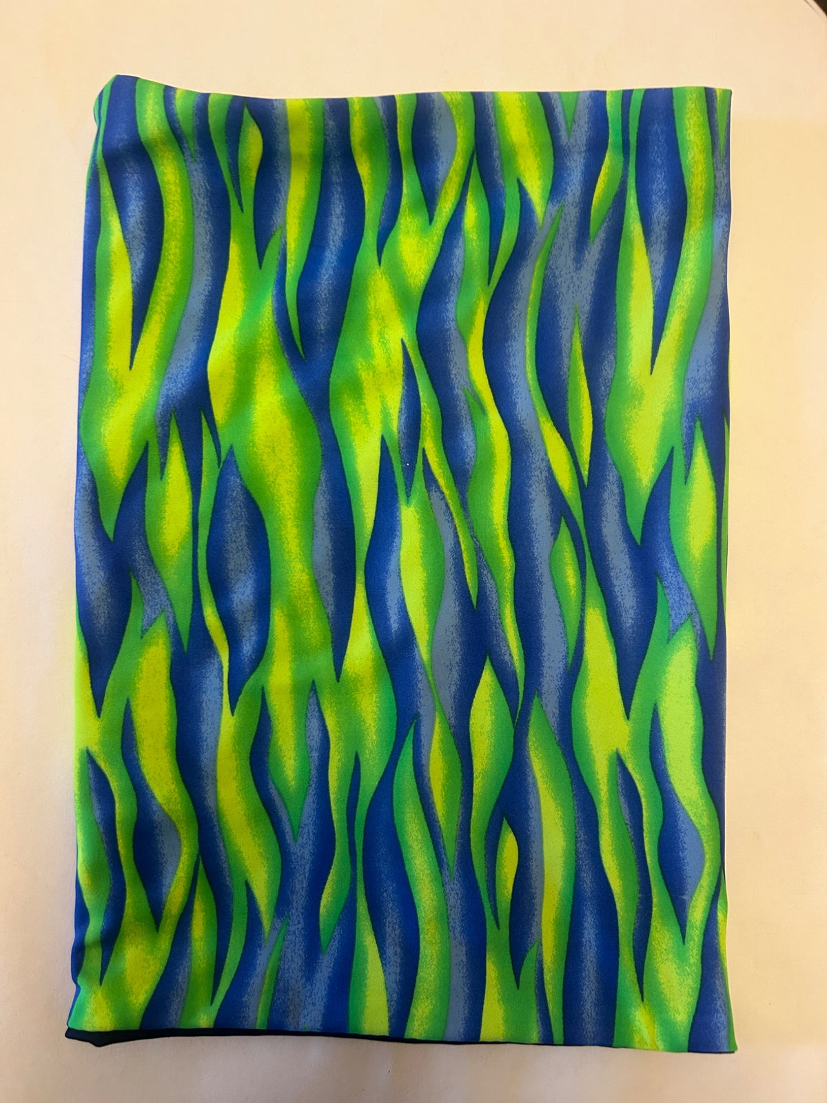 Blue Green Flame festival face mask