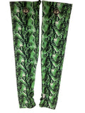 Green snakeskin rave sleeve pair