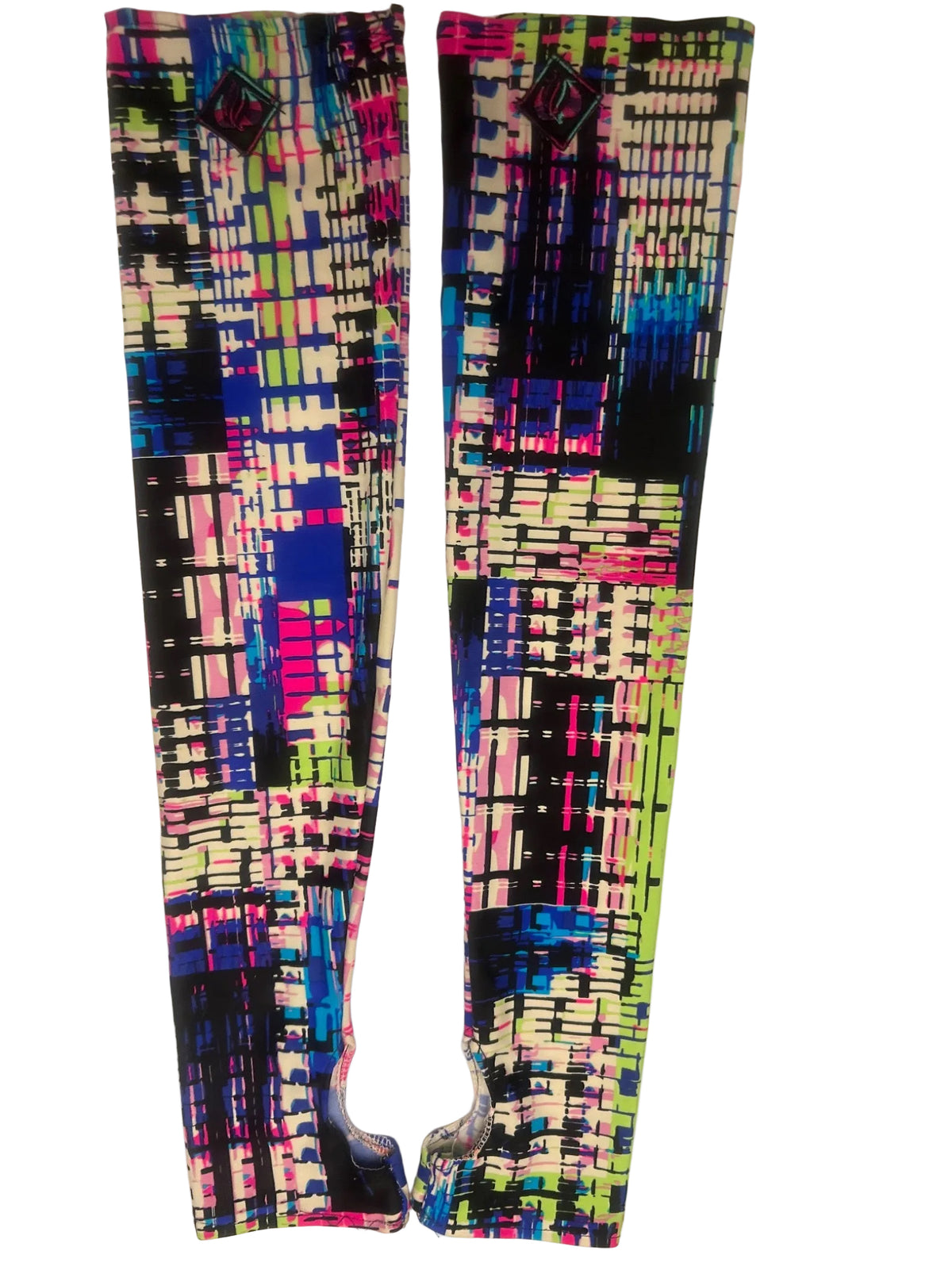 Neon Abstract Grid rave sleeve pair