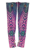 Pink Teal Geometric rave sleeve pair