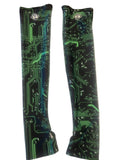 Green Circuit Board rave sleeve pair