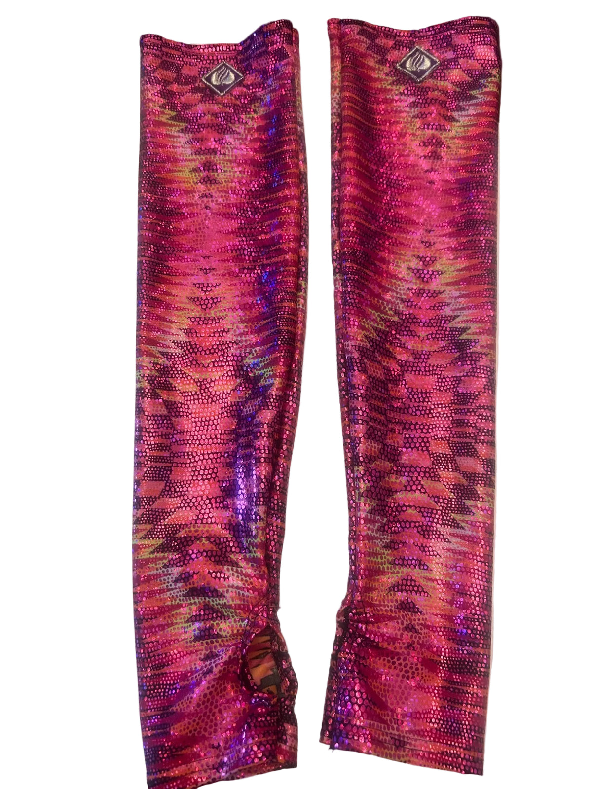 Pink Sunset Holographic rave sleeve pair