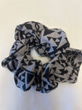 Gray Geometric hair scrunchie