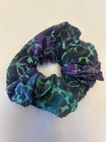 Purple Teal Abstract hair scrunchie