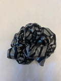 Black Silver Geometric hair scrunchie