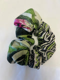 Green Pink Abstract hair scrunchie