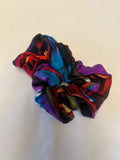 Rainbow Abstract hair scrunchie